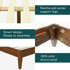 Acacia Mervyn Solid Wood Platform Bed for Timeless Comfort and Style