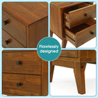 Acacia Silvia 2-Drawer Solid Wood Nightstand for Modern Bedrooms