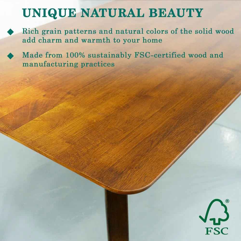 Acacia Verve 48" Solid Wood Dining Table - Ideal Kitchen Table for 4