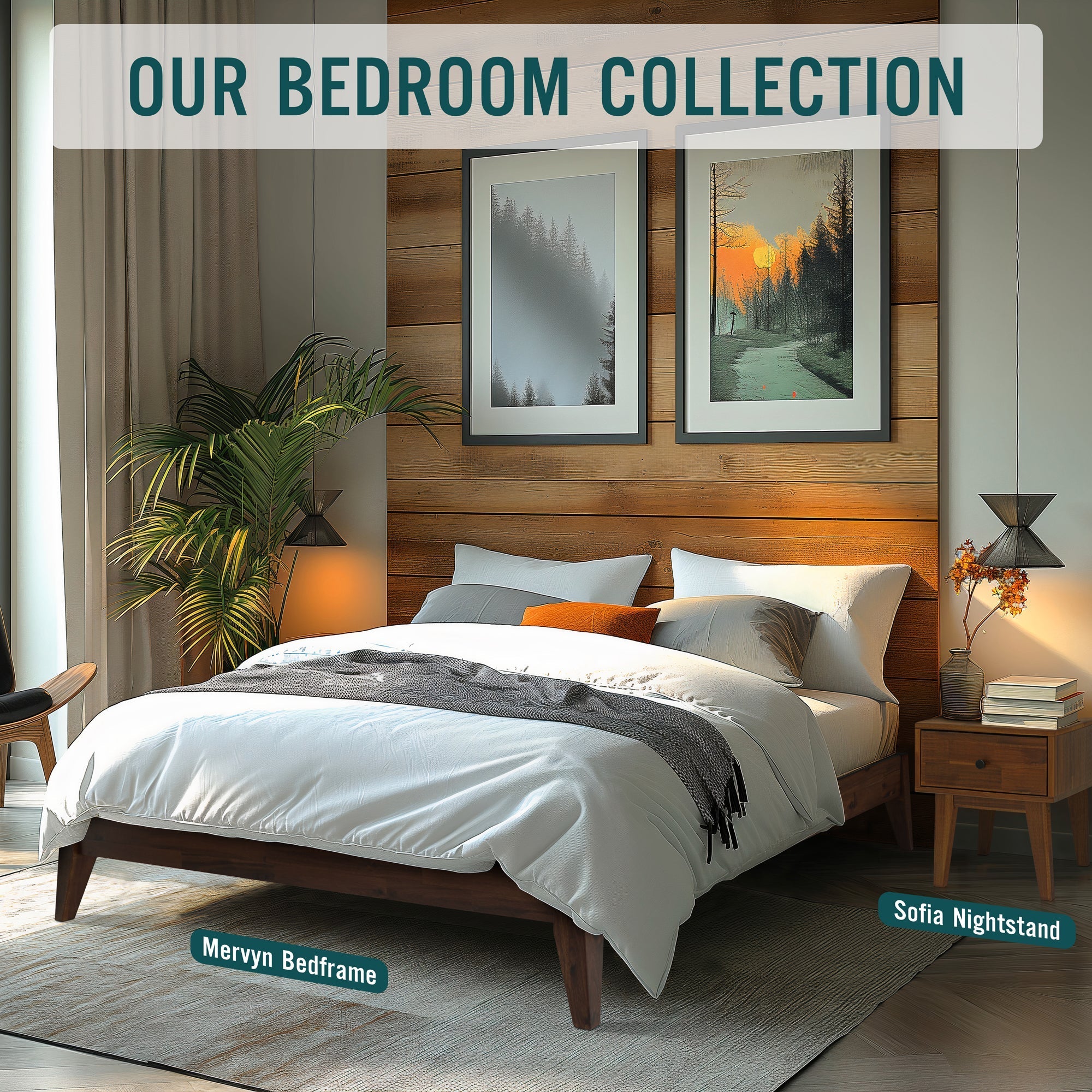 Acacia Mervyn Solid Wood Platform Bed for Timeless Comfort and Style