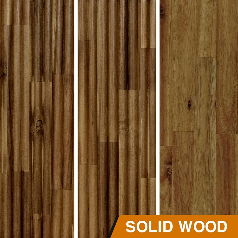 Megsu Bosk Acacia Wood Bed Frame with Headboard