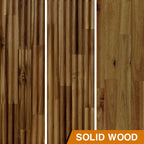 Megsu Bosk Acacia Wood Bed Frame with Headboard