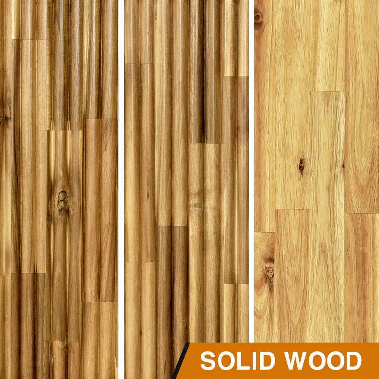 Megsu Bosk Acacia Wood Bed Frame with Headboard