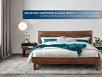 Acacia Aurora Bed Frame & Nightstand Set for Stylish Bedrooms