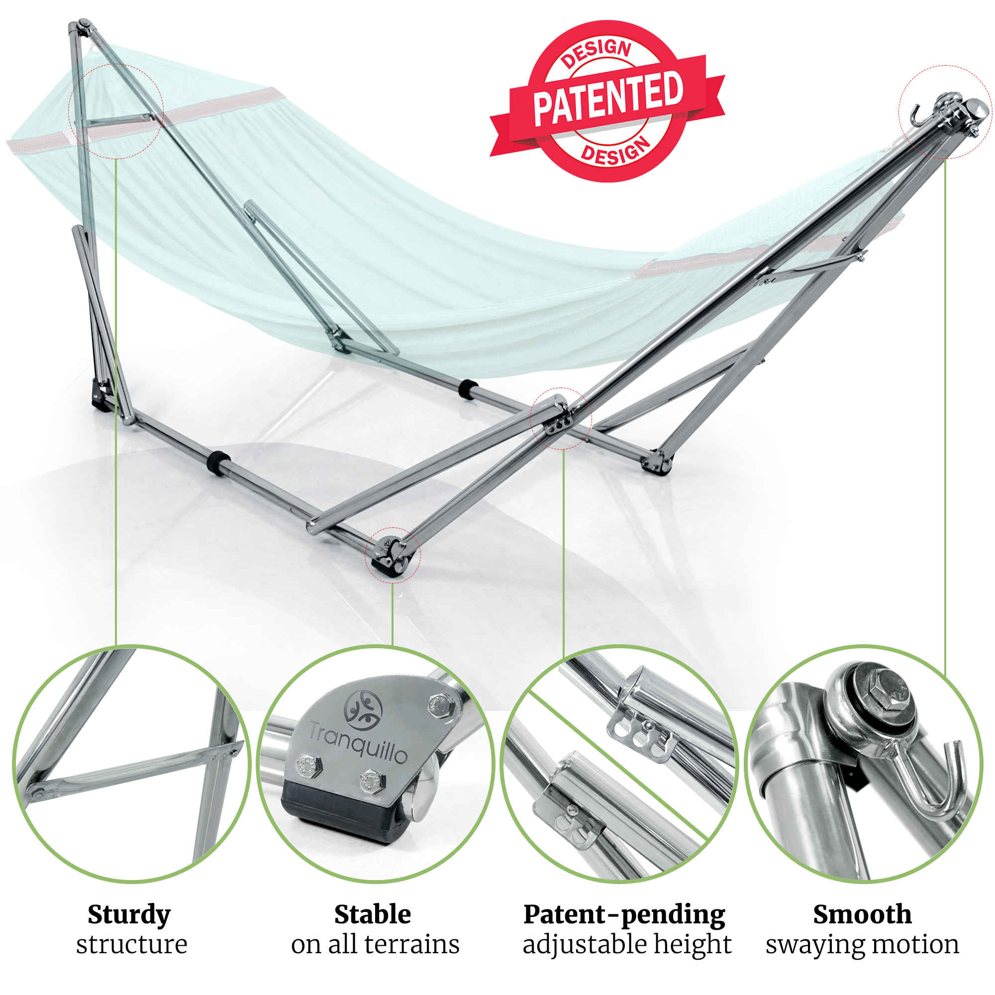 Tranquillo Universal Stainless Steel Hammock Stand for Ultimate Relaxation
