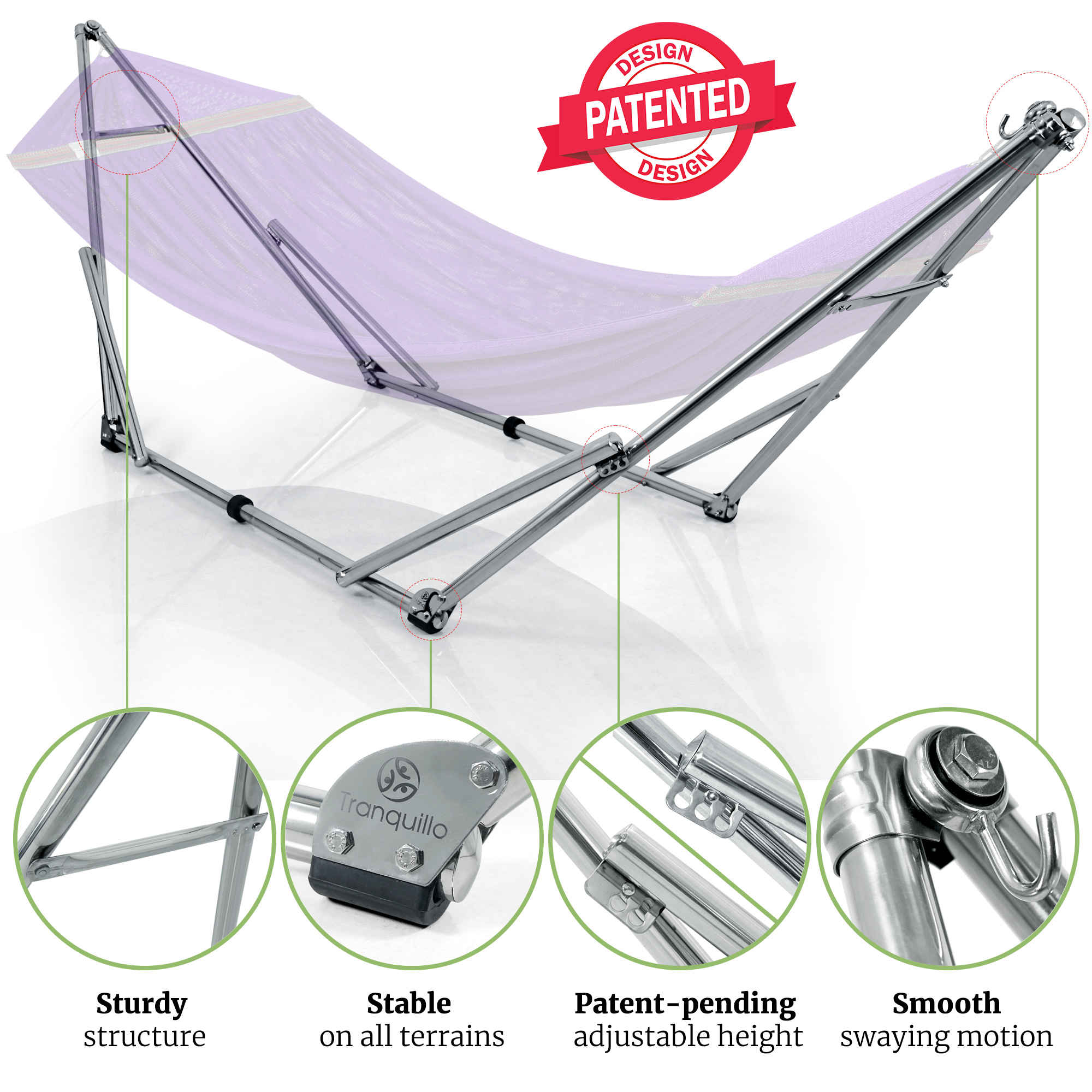 Tranquillo Universal Stainless Steel Hammock Stand for Ultimate Relaxation