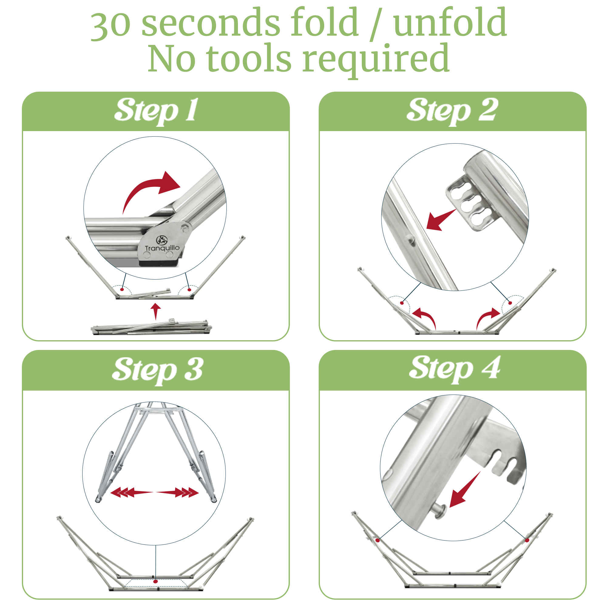 Tranquillo Universal Stainless Steel Hammock Stand for Ultimate Relaxation