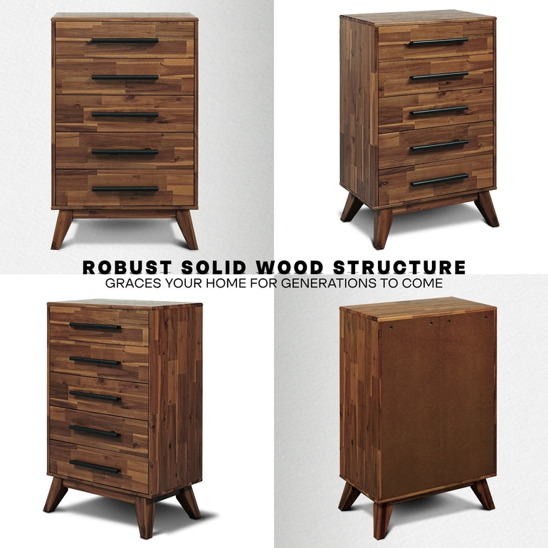 Acacia Linea Solid Wood Dresser for Timeless Elegance