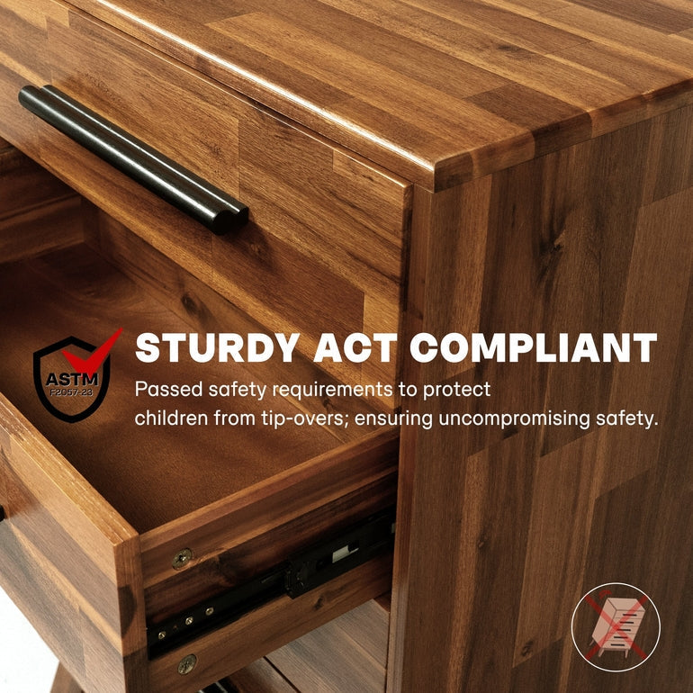 Acacia Linea Solid Wood Dresser for Timeless Elegance