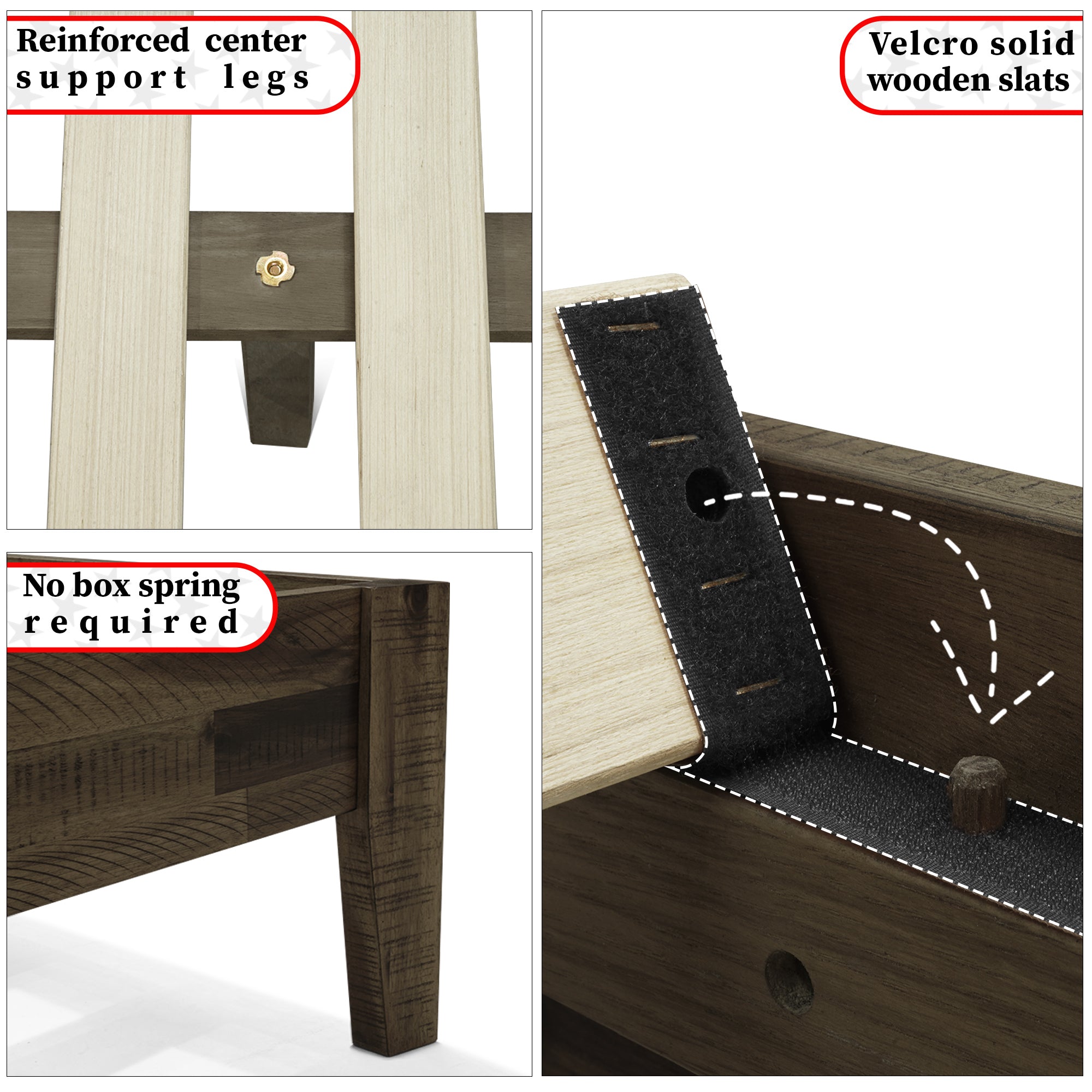 Acacia Sierra Deluxe Solid Wood Bed Frame
