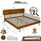 Frida Solid Wood Bed Frame
