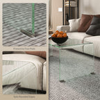 Sage Modern Glass Coffee Table with Safe Rounded Edges