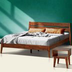 Acacia Callisto Solid Wood Bed Frame and Nightstand Set for a Stylish Bedroom