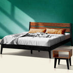 Acacia Callisto Solid Wood Bed Frame and Nightstand Set for a Stylish Bedroom