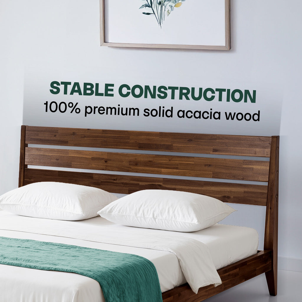 Acacia Emery Solid Wood Bed Frame - Stylish and Durable Acacia Wood Design for Your Bedroom
