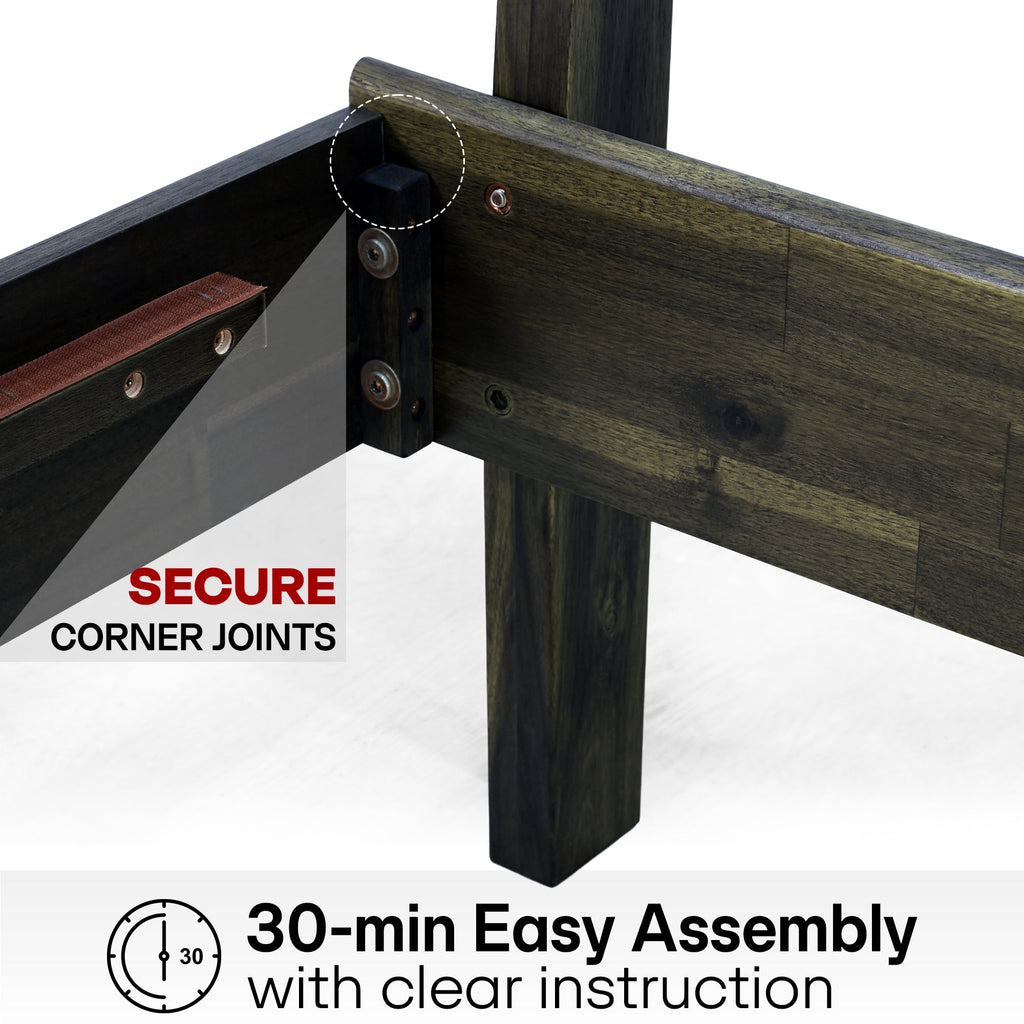 Acacia Solid Wood Bed Frame - Aurora Style for a Stylish Bedroom