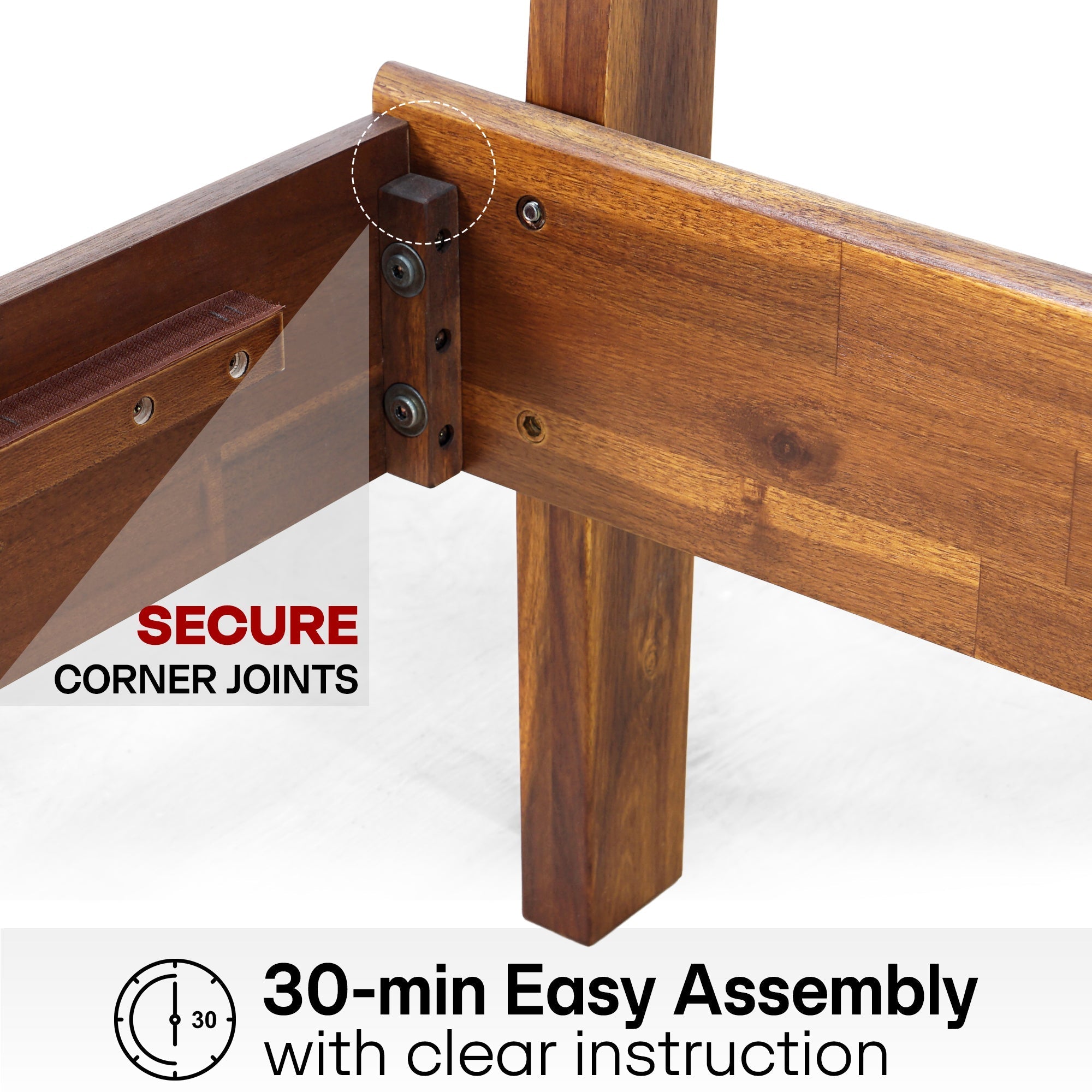 Acacia Solid Wood Bed Frame - Aurora Style for a Stylish Bedroom