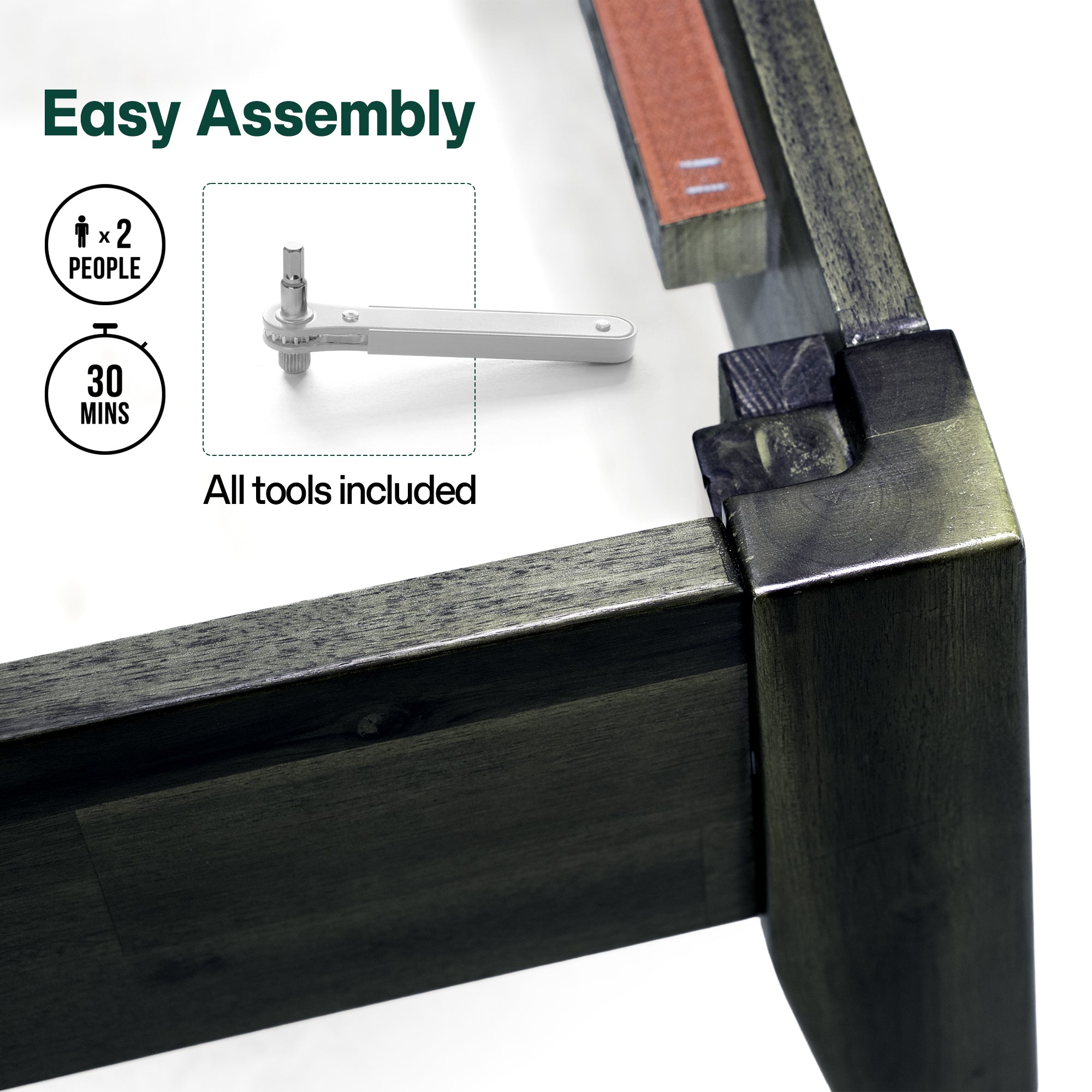 Acacia Emery Solid Wood Bed Frame - Stylish and Durable Acacia Wood Design for Your Bedroom