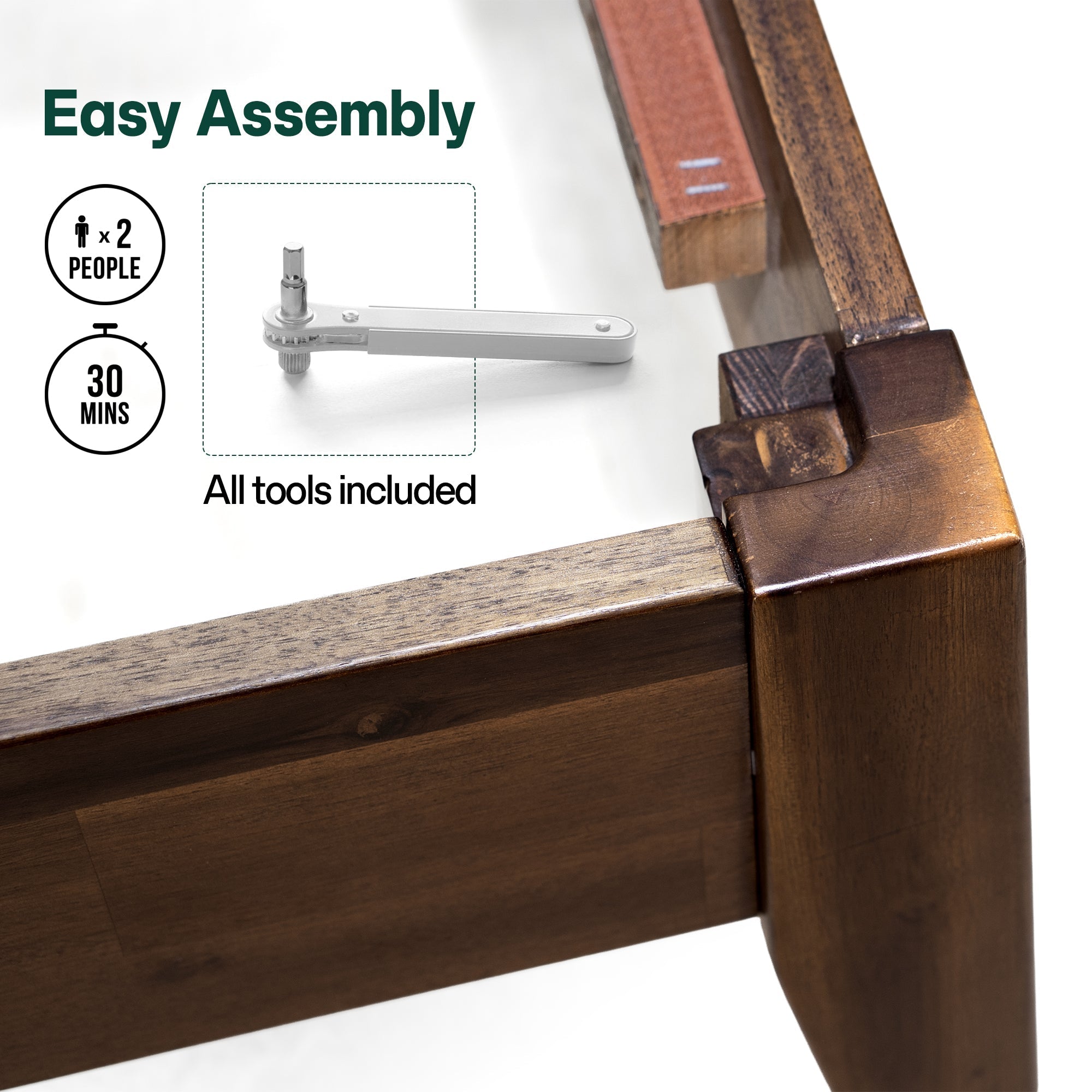 Acacia Emery Solid Wood Bed Frame - Stylish and Durable Acacia Wood Design for Your Bedroom