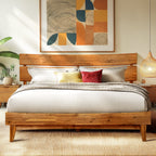 Estructura de cama de madera maciza de acacia - Estilo Aurora para un dormitorio con estilo