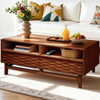 Acacia Elara 47.2” Rectangular Coffee Table with Drawers & Open Storage