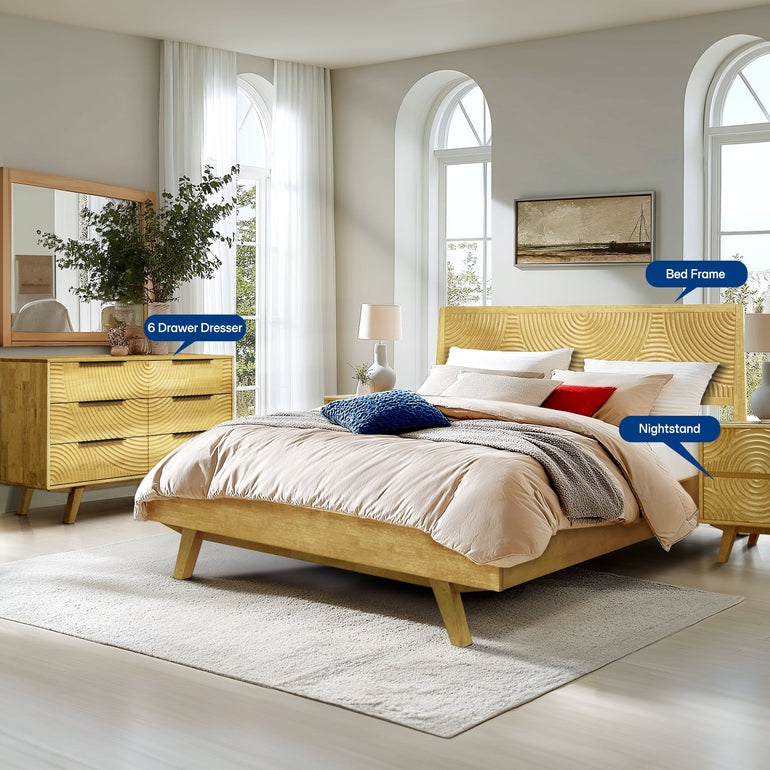 Acacia Harmony Dresser with 6 Drawers for Stylish Storage