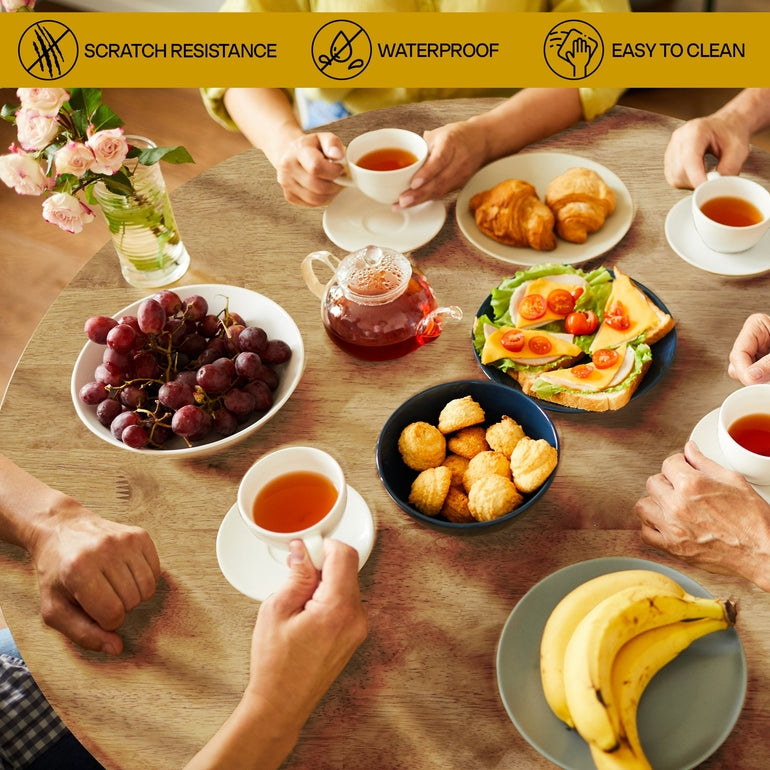 Alma 36 Inches Round Dining Table for 4, Mid-Century Modern Kitchen & Dining Room Tables