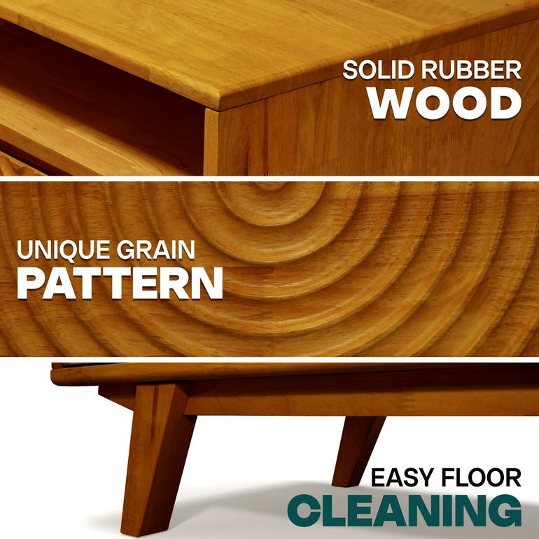 Acacia Harmony Wooden Coffee Table with Drawers & Open Storage