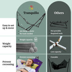 Tranquillo Universal Hammock with Medium Size Stands for Ultimate Relaxation - Ideal Universal Hammock Stands - Medium Size