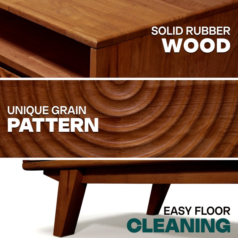 Acacia Harmony Wooden Coffee Table with Drawers & Open Storage