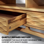 Acacia Elara 47.2” Rectangular Coffee Table with Drawers & Open Storage