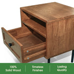 Savana Single Drawer Solid Wood Nightstand