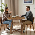 Alma 36 Inches Round Dining Table for 4, Mid-Century Modern Kitchen & Dining Room Tables