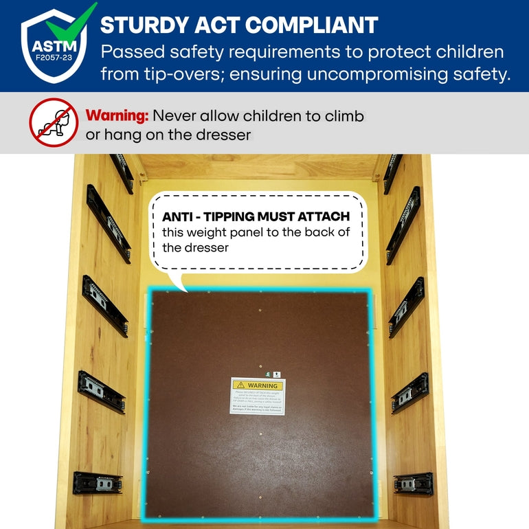 Acacia Harmony Dresser with 5 Drawers for Stylish Storage Solutions