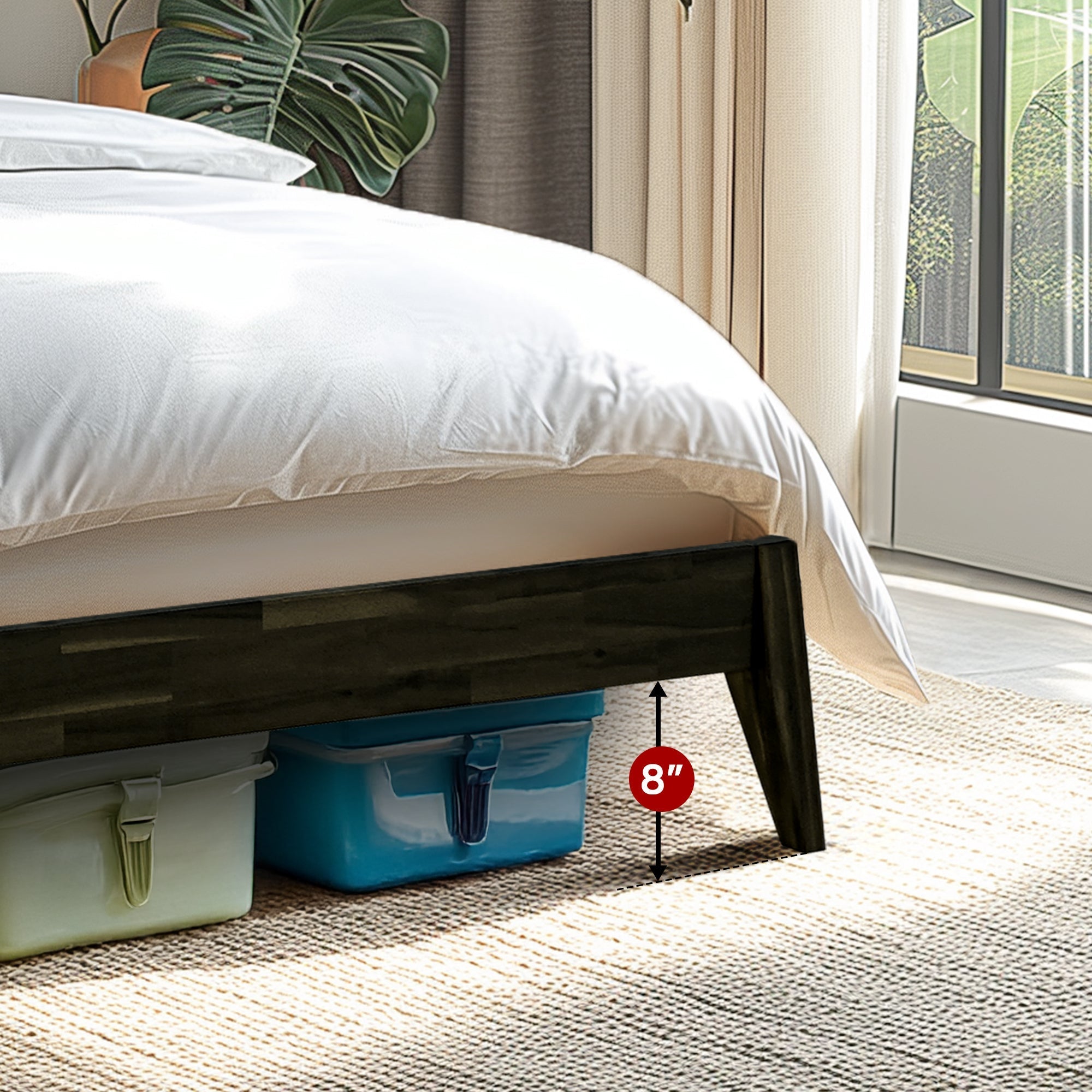 Acacia Emery Solid Wood Bed Frame - Stylish and Durable Acacia Wood Design for Your Bedroom