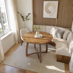 Alma 36 Inches Round Dining Table for 4, Mid-Century Modern Kitchen & Dining Room Tables