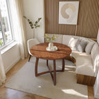 Alma 36 Inches Round Dining Table for 4, Mid-Century Modern Kitchen & Dining Room Tables