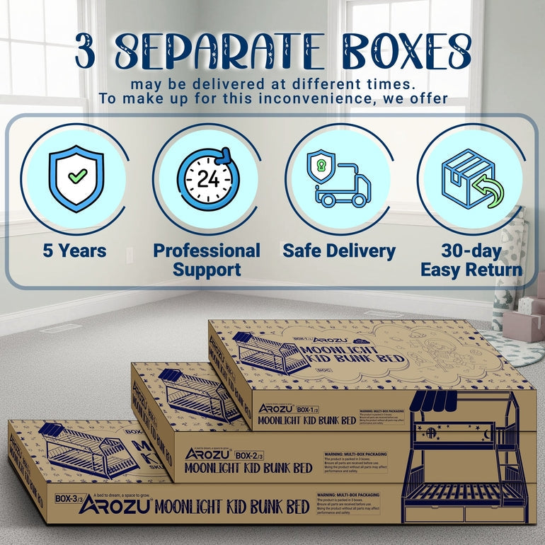 Moonlight Kid Bunk Bed - Stylish and Space-Saving Bunk Bed for Kids