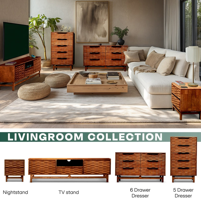 Acacia Elara Dresser with 5 Drawers for Stylish Storage Solutions