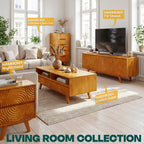 Acacia Harmony Wooden Coffee Table with Drawers & Open Storage