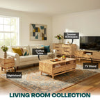 Acacia Elara 47.2” Rectangular Coffee Table with Drawers & Open Storage