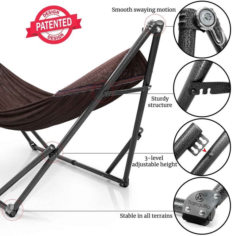Tranquillo Universal Hammock with Medium Size Stands for Ultimate Relaxation - Ideal Universal Hammock Stands - Medium Size
