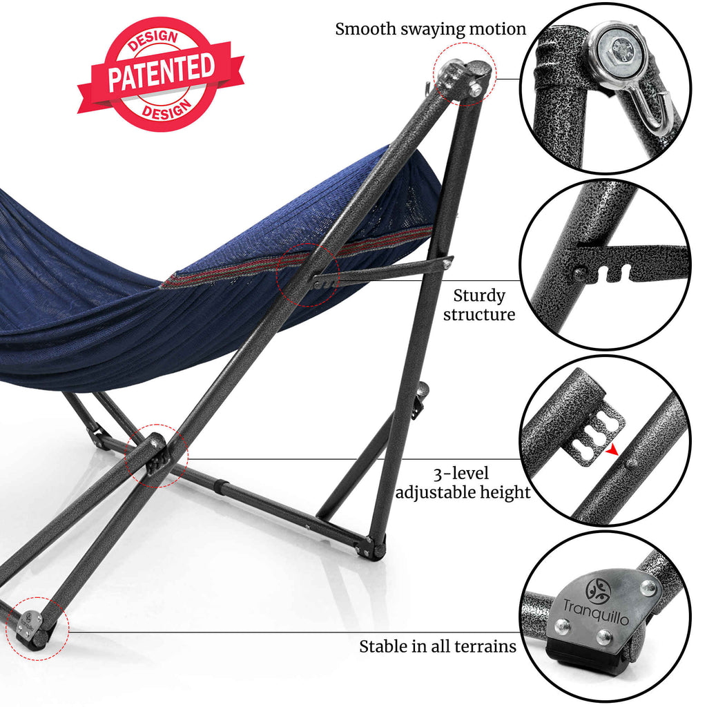 Tranquillo Universal Hammock with Medium Size Stands for Ultimate Relaxation - Ideal Universal Hammock Stands - Medium Size