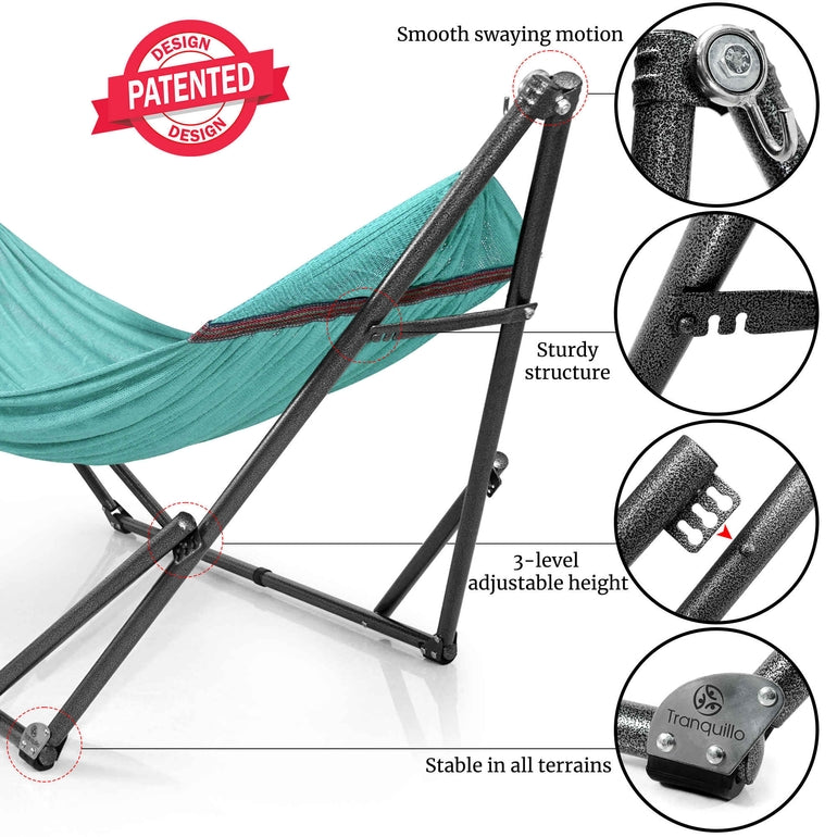 Tranquillo Universal Hammock with Medium Size Stands for Ultimate Relaxation - Ideal Universal Hammock Stands - Medium Size