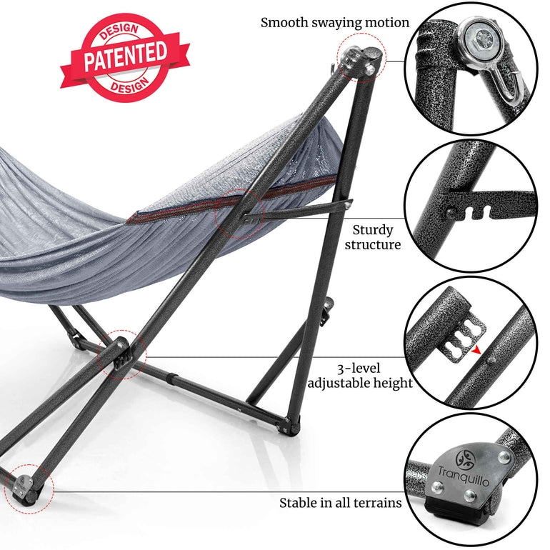 Tranquillo Universal Hammock with Medium Size Stands for Ultimate Relaxation - Ideal Universal Hammock Stands - Medium Size