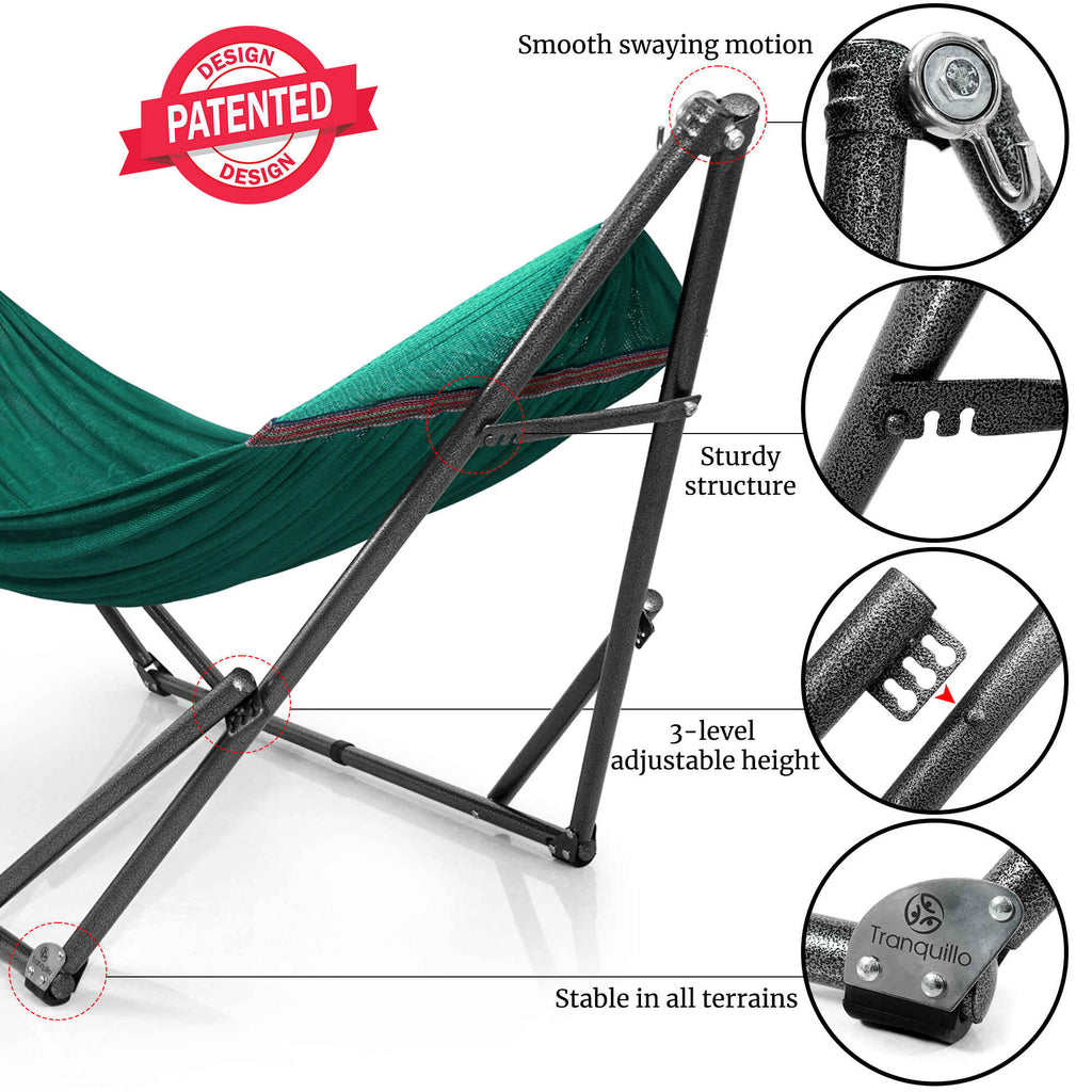 Tranquillo Universal Hammock with Medium Size Stands for Ultimate Relaxation - Ideal Universal Hammock Stands - Medium Size