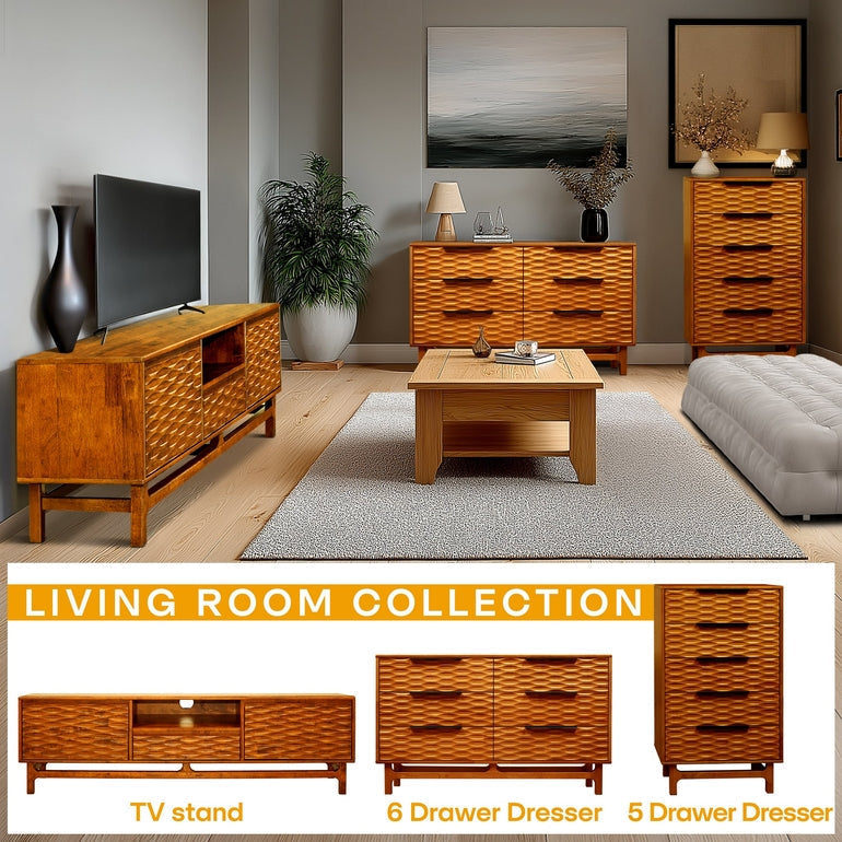 Acacia Elara Dresser with 6 Drawers for Stylish Storage Solutions