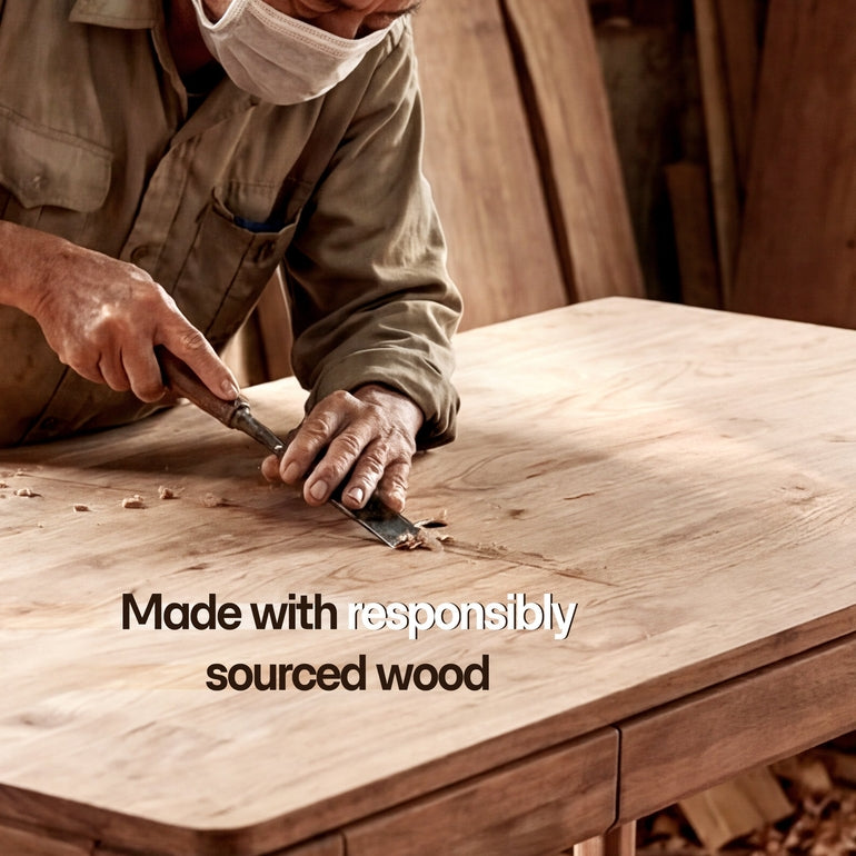 ACACIA Wilma 48” Rubber Wood Rectangular Writing Desk