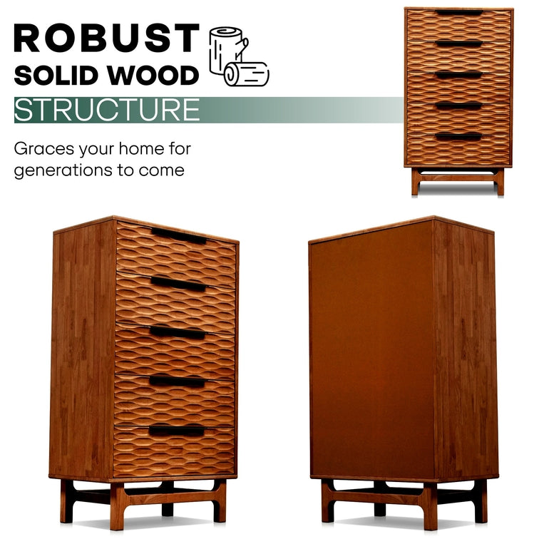 Acacia Elara Dresser with 5 Drawers for Stylish Storage Solutions