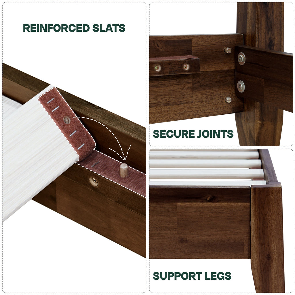 Acacia Emery Solid Wood Bed Frame - Stylish and Durable Acacia Wood Design for Your Bedroom